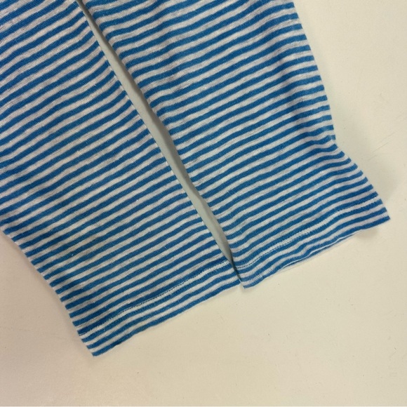 Tommy Bahama Blue Striped Linen Top Womens Small Petite 3/4 Sleeves Knit - Picture 7 of 7
